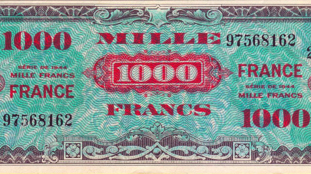 1000 francs France type 1945