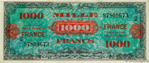 1000 francs France type 1945