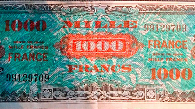 1000 francs France type 1945