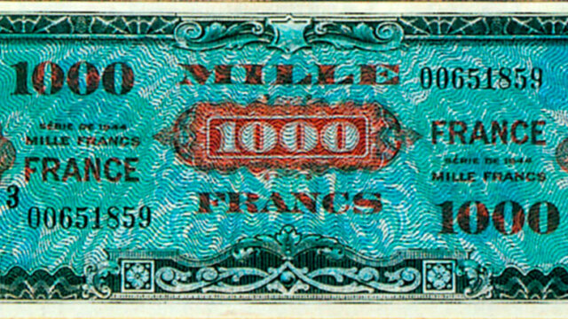 1000 francs France type 1945