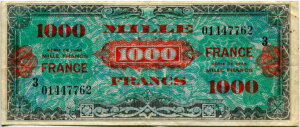 1000 francs France type 1945