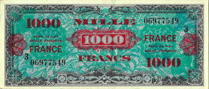 1000 francs France type 1945