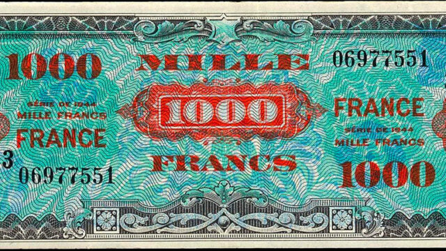 1000 francs France type 1945