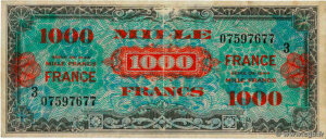 1000 francs France type 1945