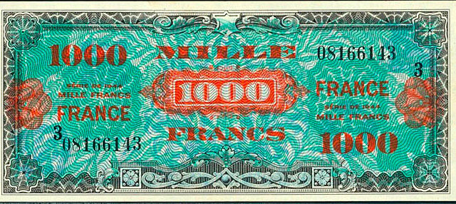 1000 francs France type 1945