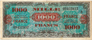 1000 francs France type 1945