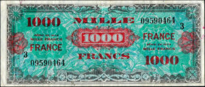 1000 francs France type 1945