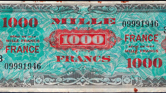 1000 francs France type 1945