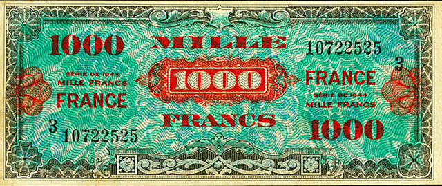 1000 francs France type 1945