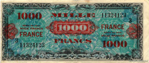 1000 francs France type 1945