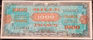 1000 francs France type 1945