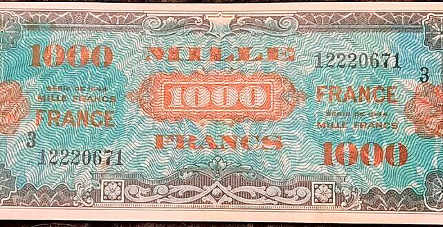 1000 francs France type 1945