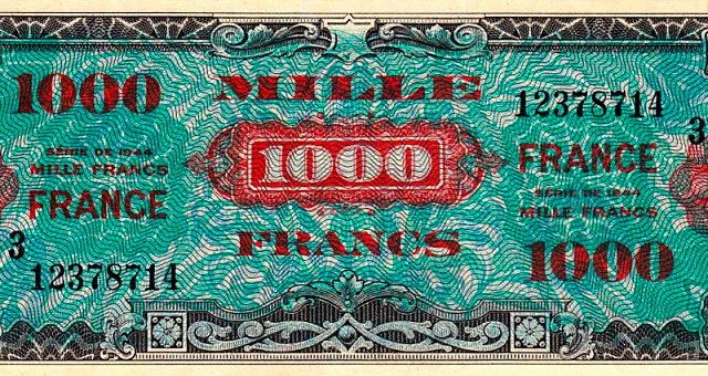 1000 francs France type 1945