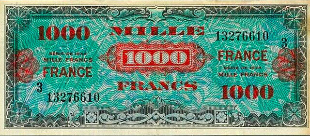 1000 francs France type 1945