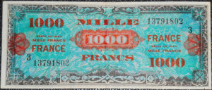 1000 francs France type 1945