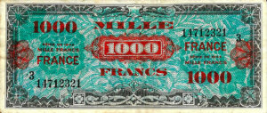 1000 francs France type 1945