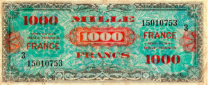 1000 francs France type 1945