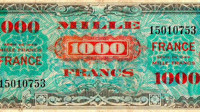 1000 francs France type 1945