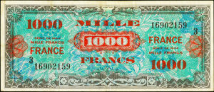 1000 francs France type 1945