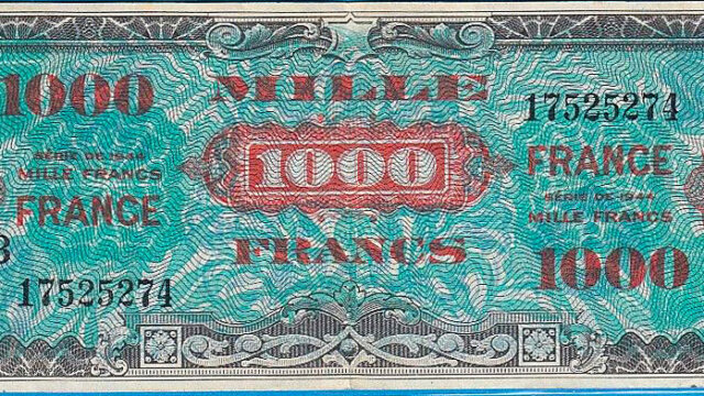 1000 francs France type 1945