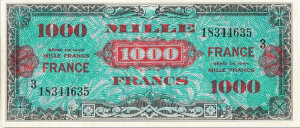 1000 francs France type 1945