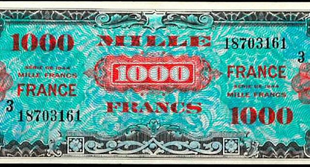 1000 francs France type 1945