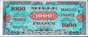 1000 francs France type 1945