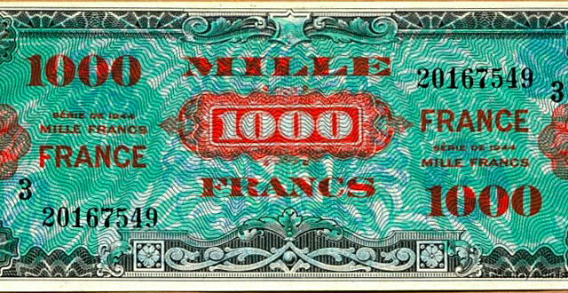 1000 francs France type 1945