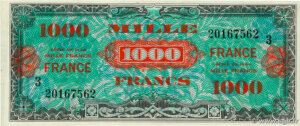 1000 francs France type 1945