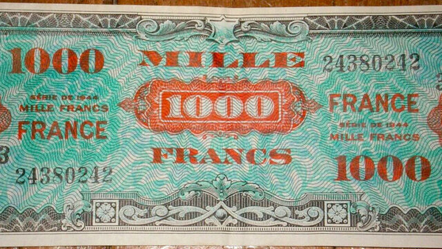 1000 francs France type 1945