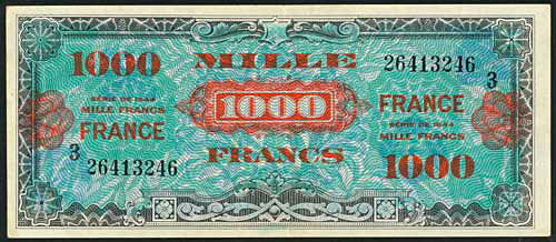 1000 francs France type 1945