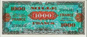 1000 francs France type 1945