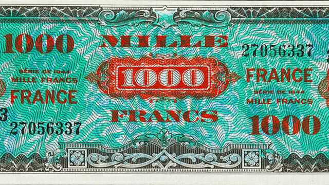 1000 francs France type 1945