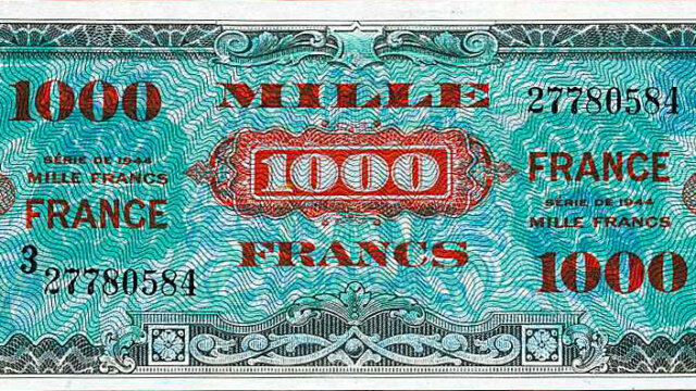 1000 francs France type 1945