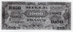 1000 francs France type 1945