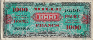 1000 francs France type 1945