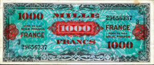 1000 francs France type 1945