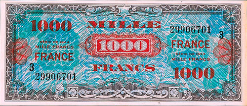 1000 francs France type 1945