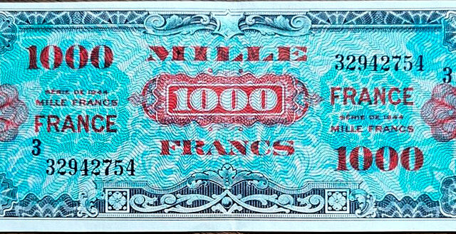 1000 francs France type 1945