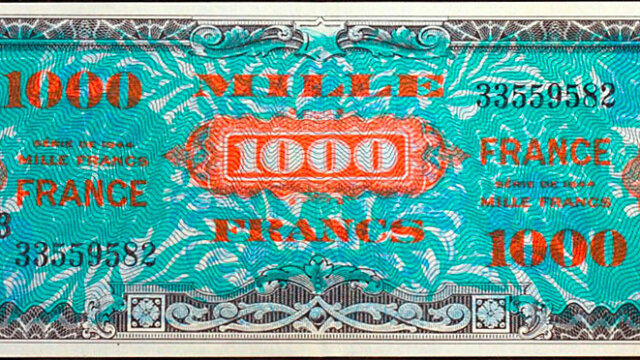 1000 francs France type 1945