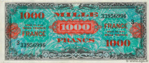 1000 francs France type 1945