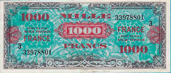 1000 francs France type 1945