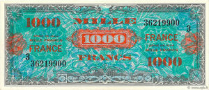 1000 francs France type 1945