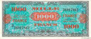 1000 francs France type 1945