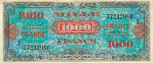 1000 francs France type 1945