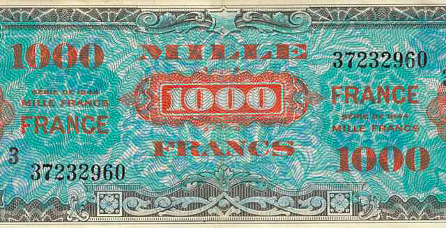 1000 francs France type 1945