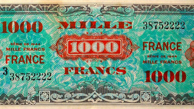 1000 francs France type 1945