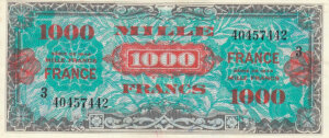 1000 francs France type 1945