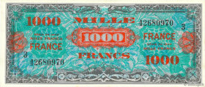 1000 francs France type 1945