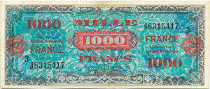 1000 francs France type 1945